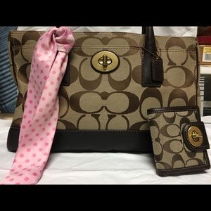 Coach handbag with matching wallet